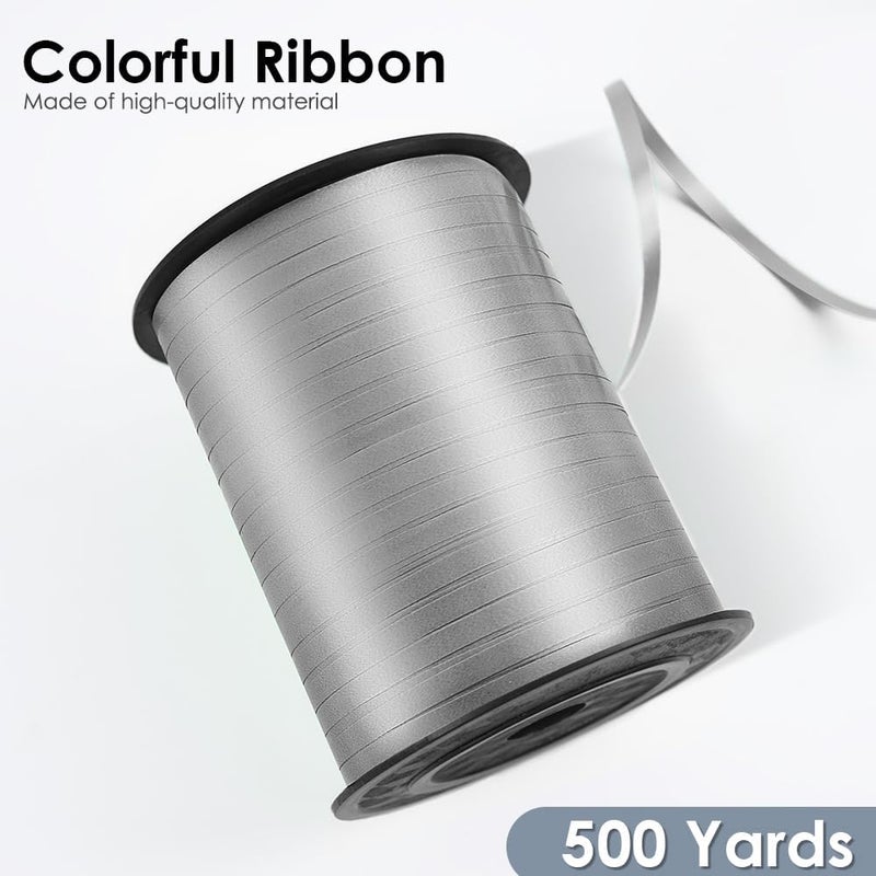 VISPAD Silver Curling Ribbon - 500 Yard Curly Gift Ribbon for Wrapping, Balloons & Floral Arrangements - Image 2